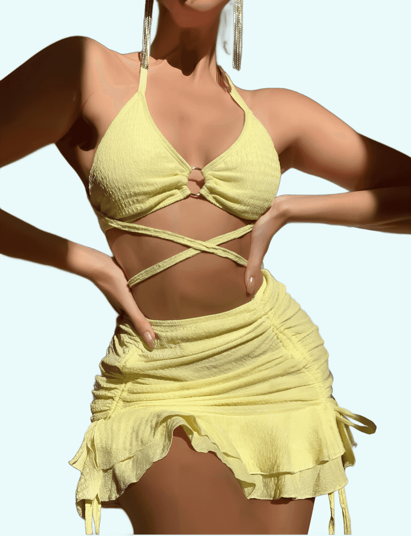 Traje de baño de playa sexy de tres piezas