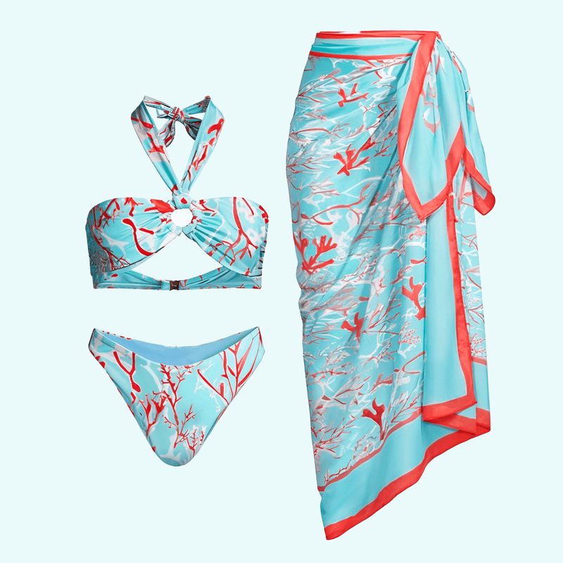 Traje de baño de tres piezas