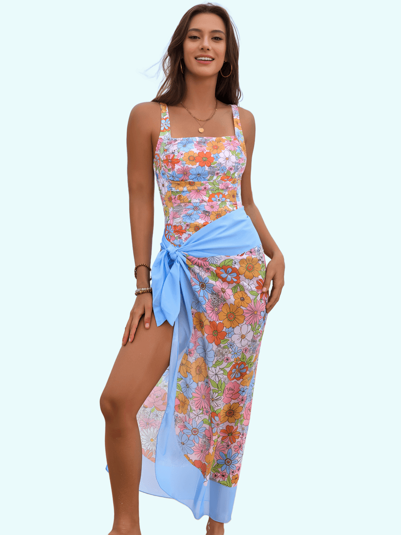 Traje de baño floral de una pieza