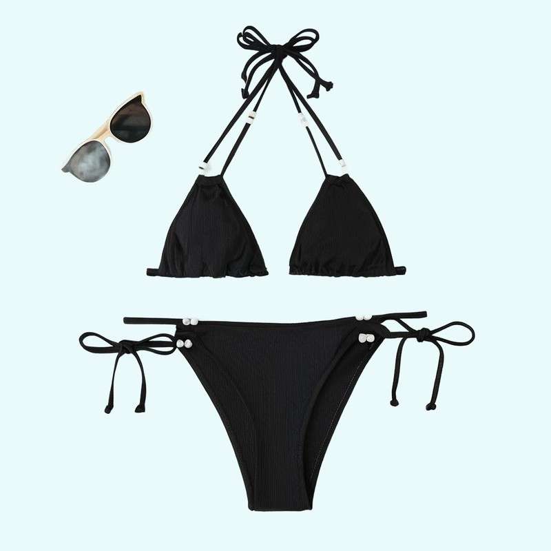 Bikini halter con cordones