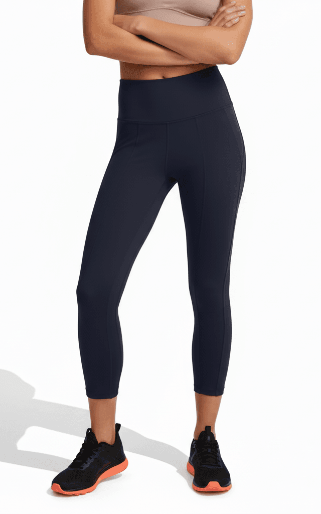 Mallas cortas azul marino de longitud 7/8 con costuras planas suaves