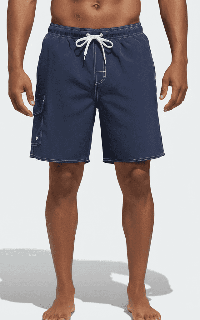 Bañador para hombre, estampado floral tropical en verde menta y rojo.