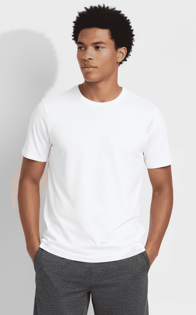 Camiseta Atlética, cuello redondo básico blanco de rendimiento para hombre para correr y entrenar